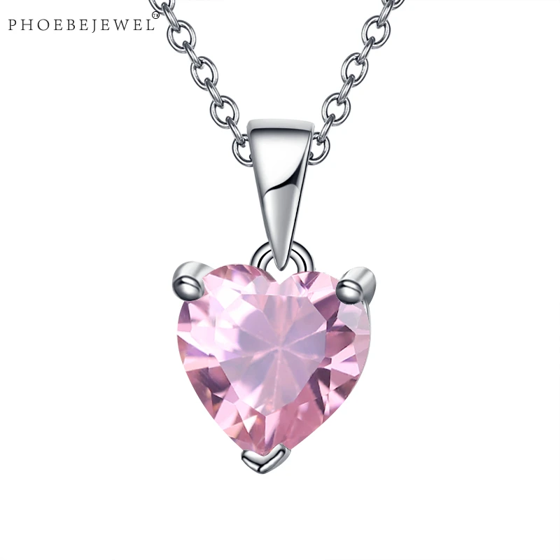 Женское ожерелье с подвеской PHOEBEJEWEL Love Heart серебряное ювелирное изделие