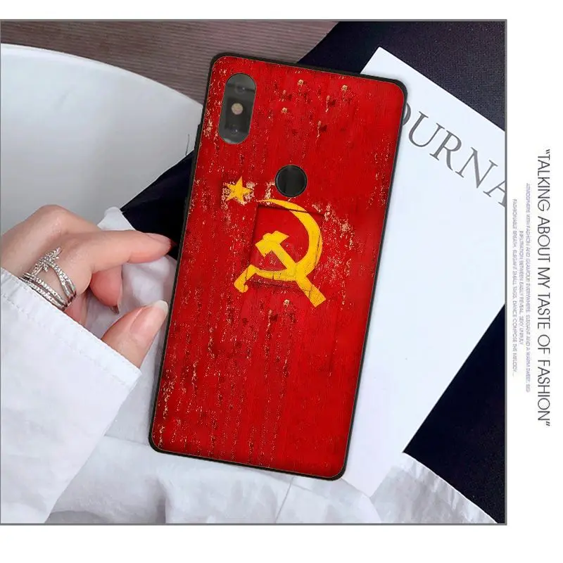 

Soviet Union USSR Grunge Flag Painted Soft Silicone Phone Case Cover for Xiaomi 8 9 se 5X Redmi 6pro 6A 4X 7 5plus note 5 7 6pro