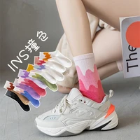 ins fashion pinkycolor women socks girls new street sports warmer thicken spring solid colorful middle tube soft free shipping