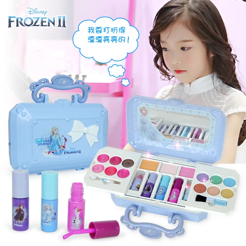 disney girls frozen 2 elsa anna cosmetics beauty make up set toy kids snow white princess fashion toys play house love gift free global shipping