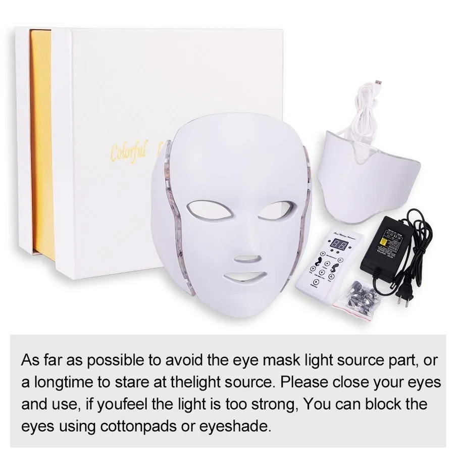 

7 Colors Led Facial Mask Face Mask Machine Light Therapy Acne Mask Neck Beauty Led Mask Led Korean Photon Therapy anti aging