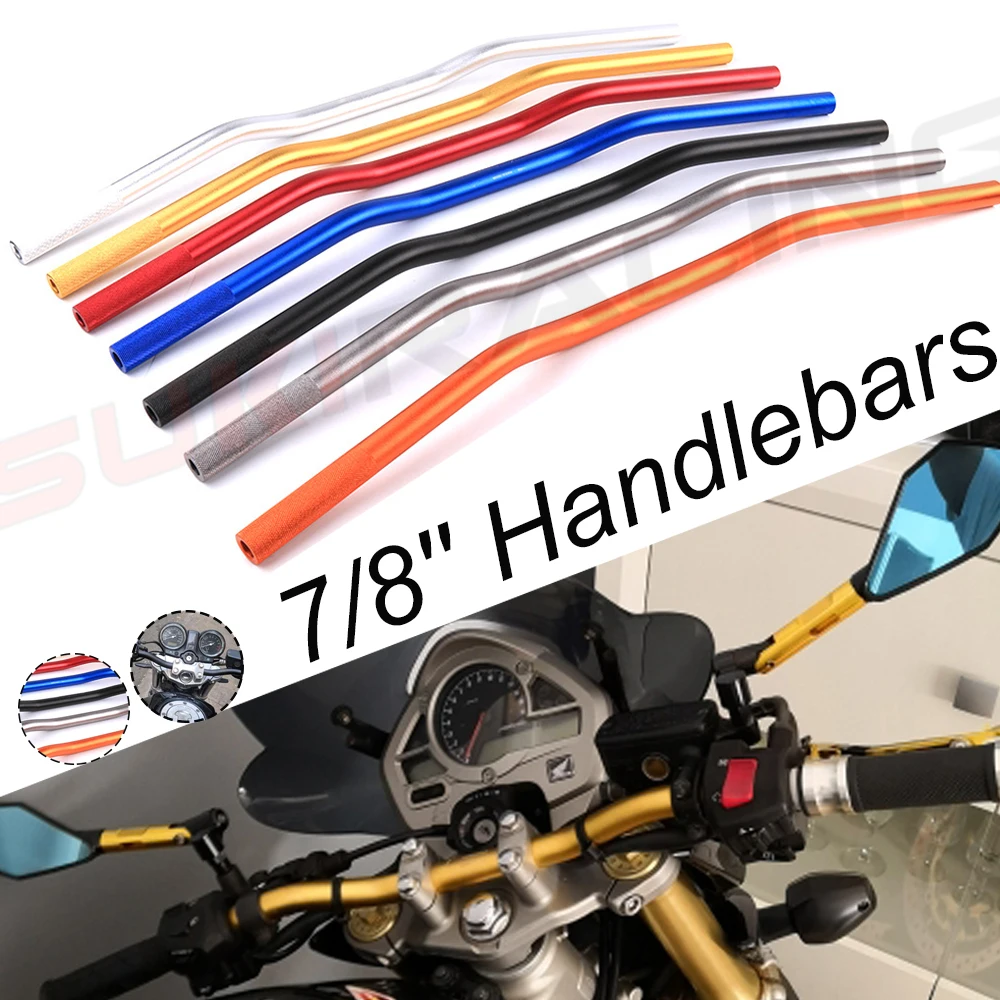 

7/8''22mm Aluminum Alloy Motorcycle Handlebar Motorbike Handlebars Scooter Anti-rust Handle Bars Riser Clamps adapter