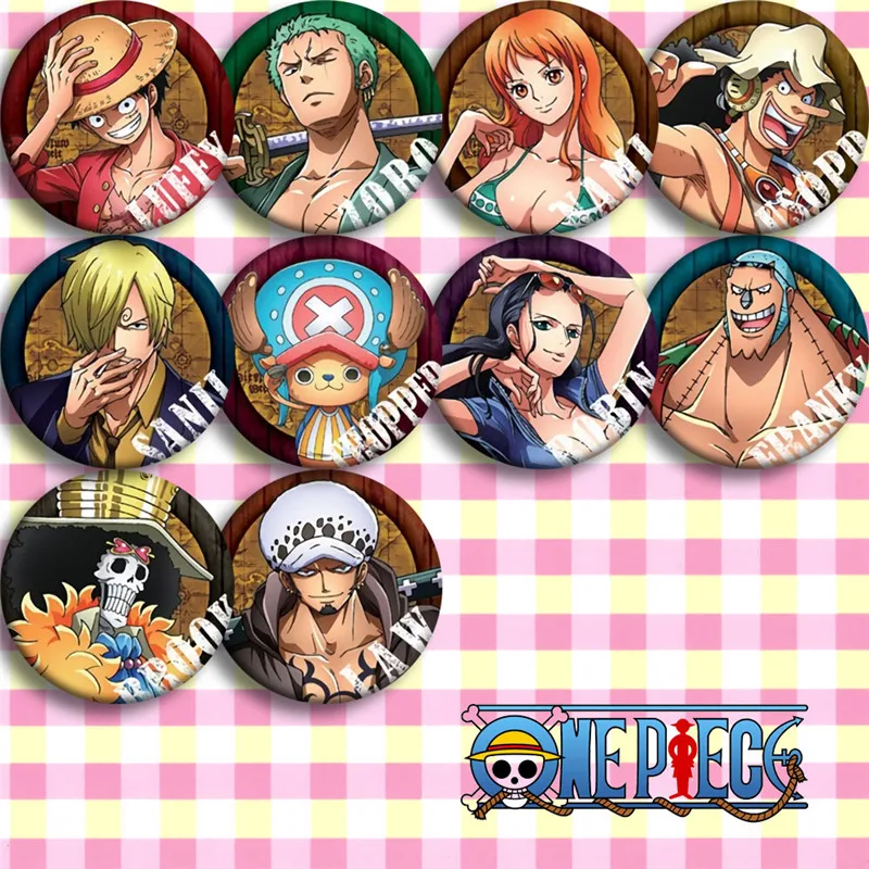 10 шт. ONE PIECE Луффи Зоро Nami Usopp с изображениями героев мультфильмов модная одежда