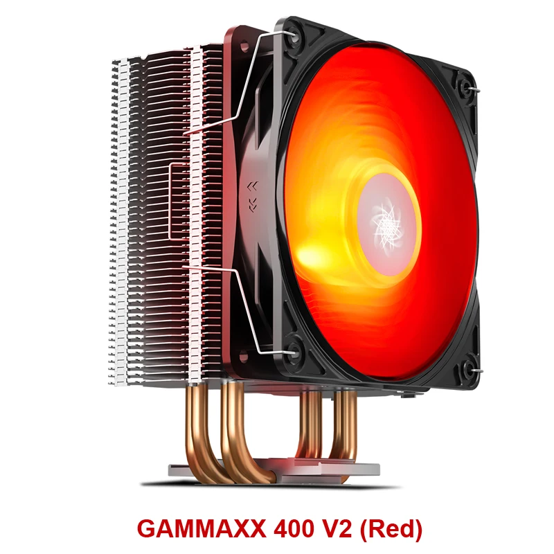 Кулер для процессора Deepcool GAMMAXX 400 V2 с 4 тепловыми трубками 120 мм красный