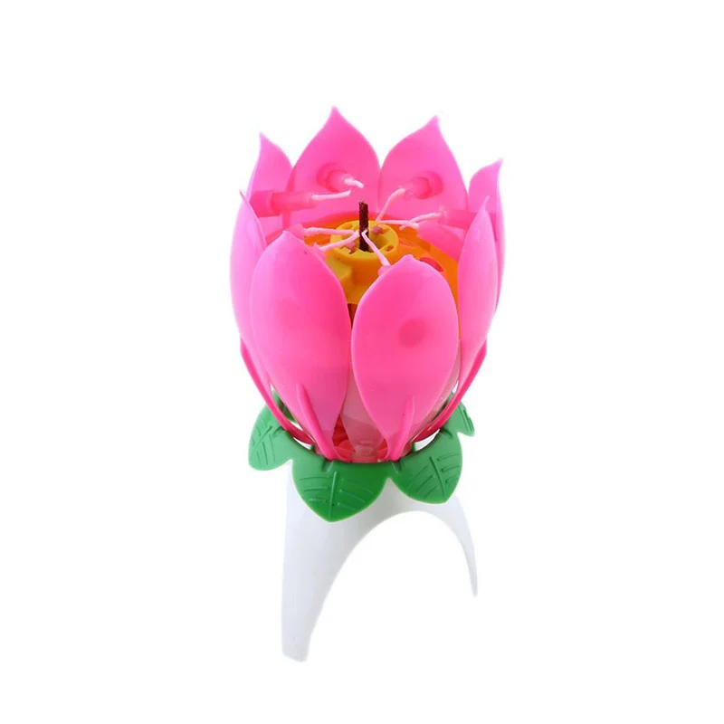 

Joy Singing Music Birthday Candle Monolayer Lotus Candle Flowering Music Candle TSH Shop