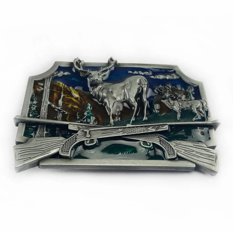 Модная Ковбойская металлическая пряжка овальная Шестигранная в виде оленя с