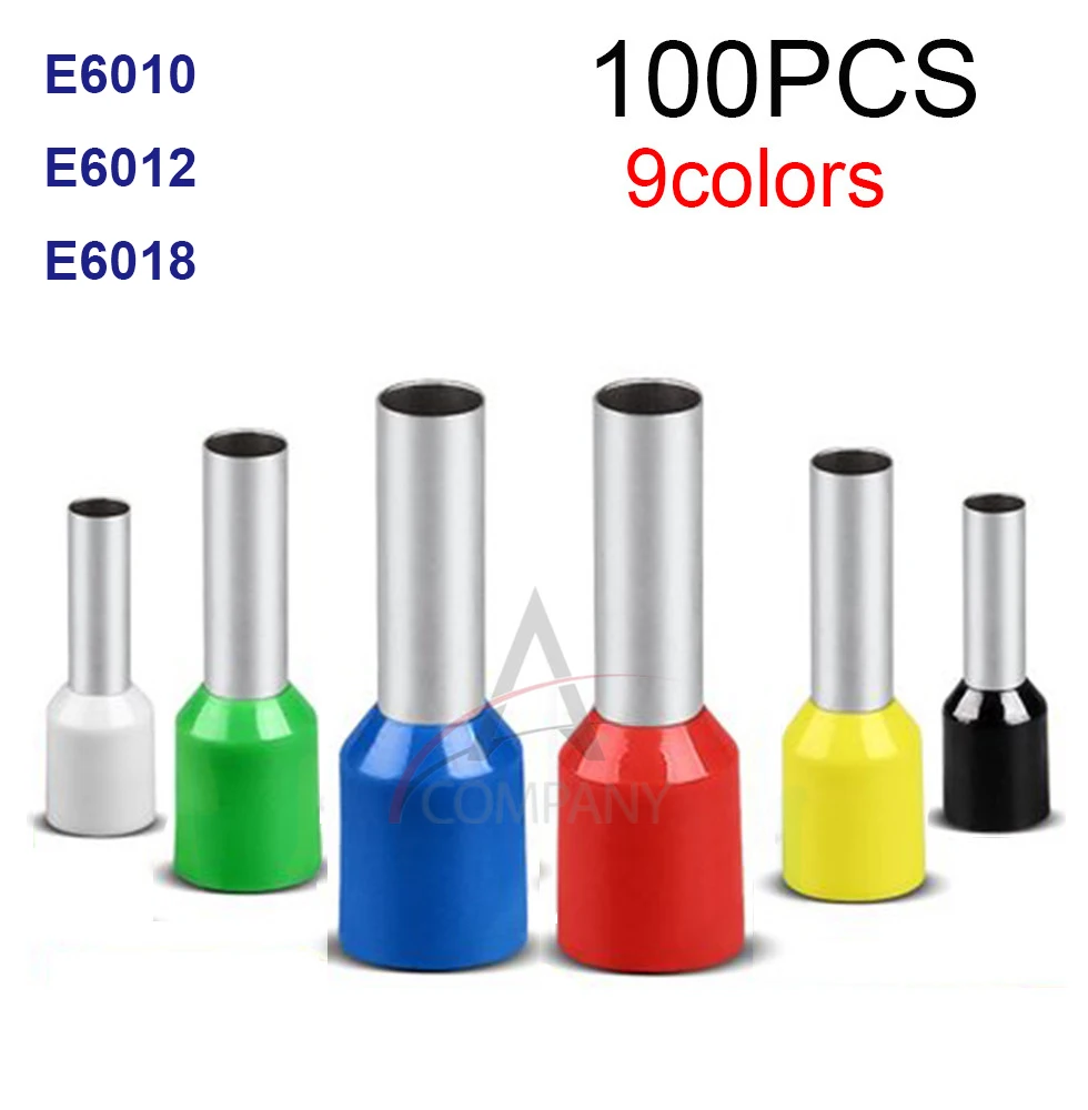 100 шт. изолированные клеммы E6010 E6012 E6018 6 0 мм2|wire ferrules|wire connectors electricalconnector electrical |