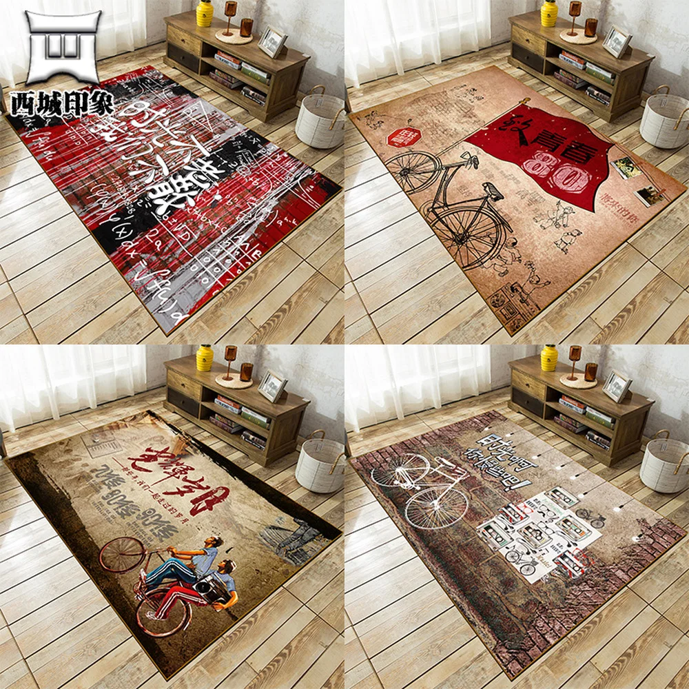 Ностальгический винтажный коврик в стиле лофт устойчивый к грязи для старой