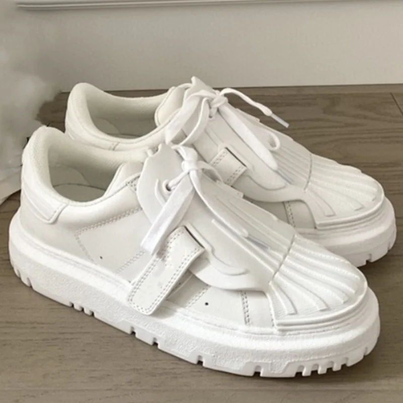 

D Brand Luxury Shoes Sneakers Women's Ballet Flats Leather Breathable Casual Sports Shoes 2021 Fashion Vulcanized Ladies Shoes