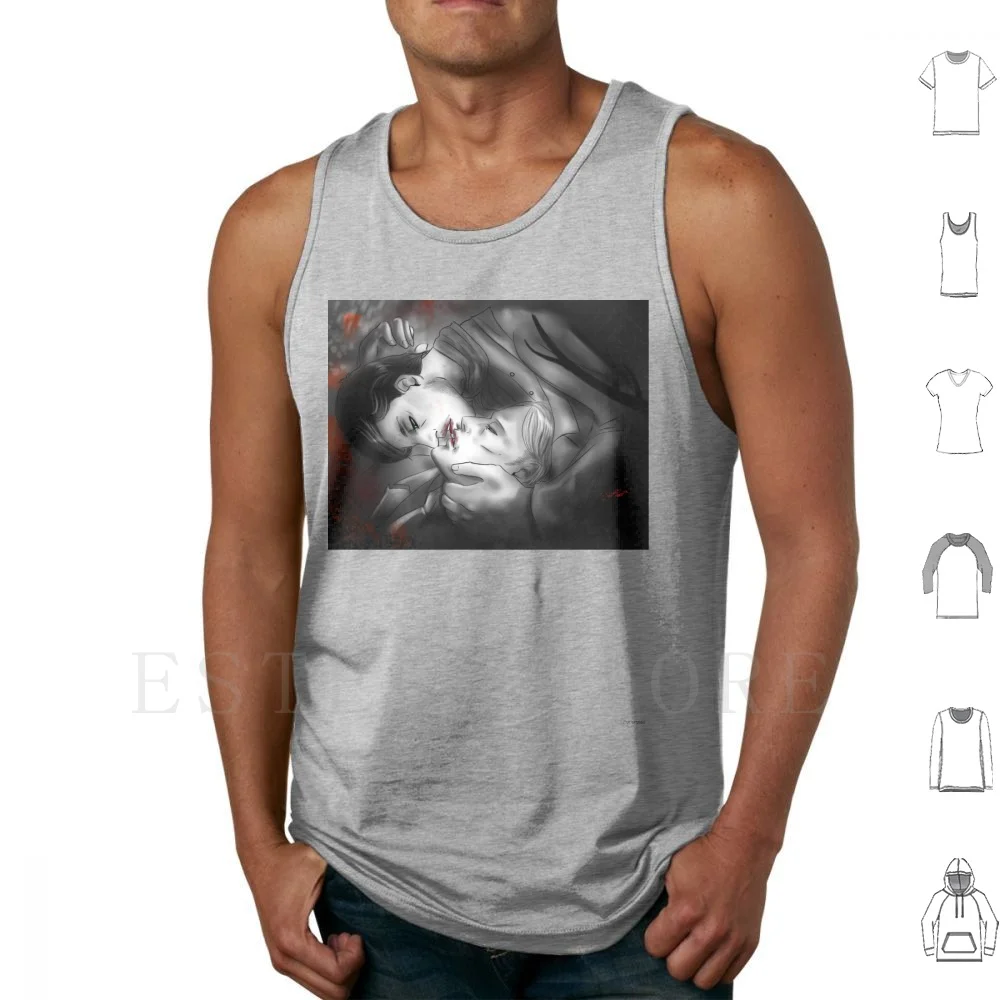 Ганнибал кровавый поцелуй майки жилет без рукавов Nbchannibal Nbc Уилл Лектер Доктор