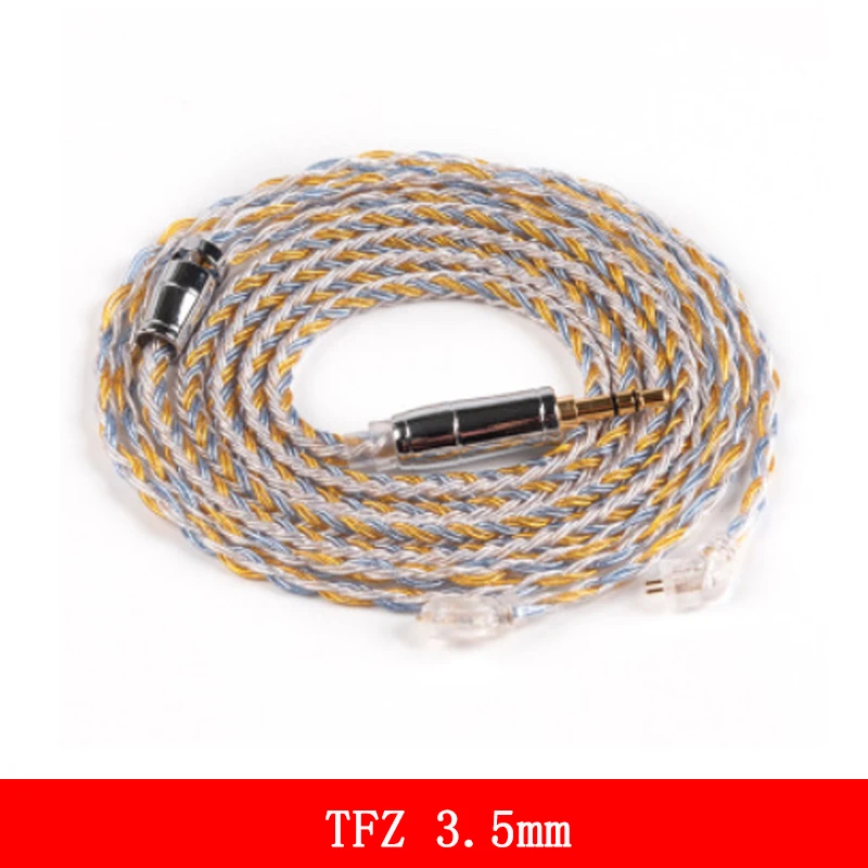 TFZ 3.5MM 16 ядра Модернизированный посеребренный Медь кабель 2,5/3,5/4,4 мм с MMCX/2pin/QDC TFZ разъем для KZ ZS10Pro ZSN AS16 ZSX - Цвет: TFZ 3.5MM