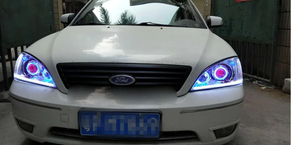 1 комплект, 2004~ 2007y автомобильный bupmer головной светильник forMondeo, головной светильник Fusion, автомобильные аксессуары, СВЕТОДИОДНЫЙ DRL HID xenon fog forMondeo, фары