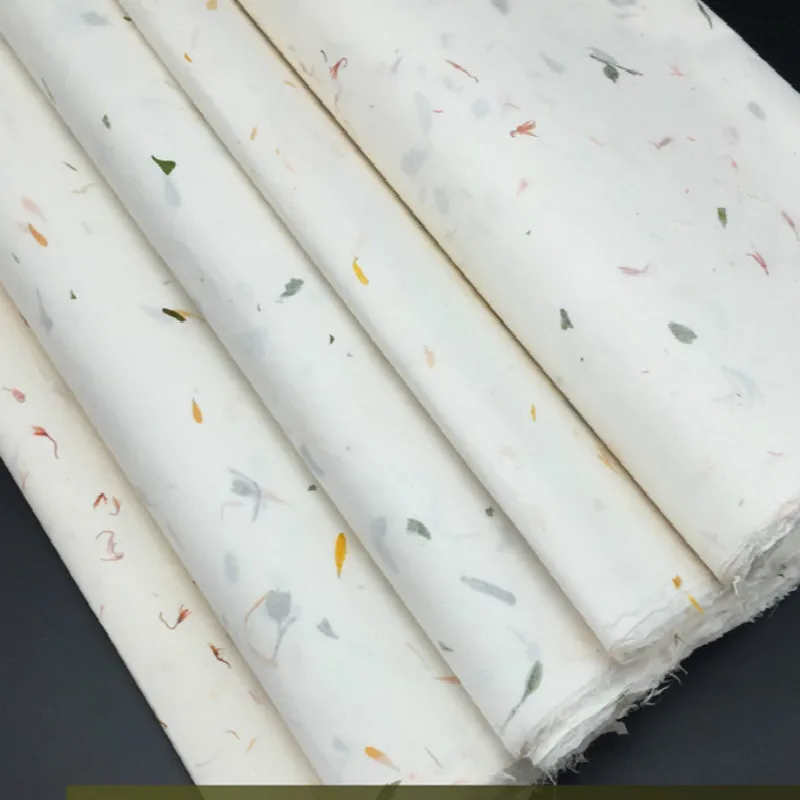 

Calligraphy Papers Carta Di Riso Chinese Painting Half-Ripe Rice Paper with Flower Tea Xuan Papers Writing Painting Supplies