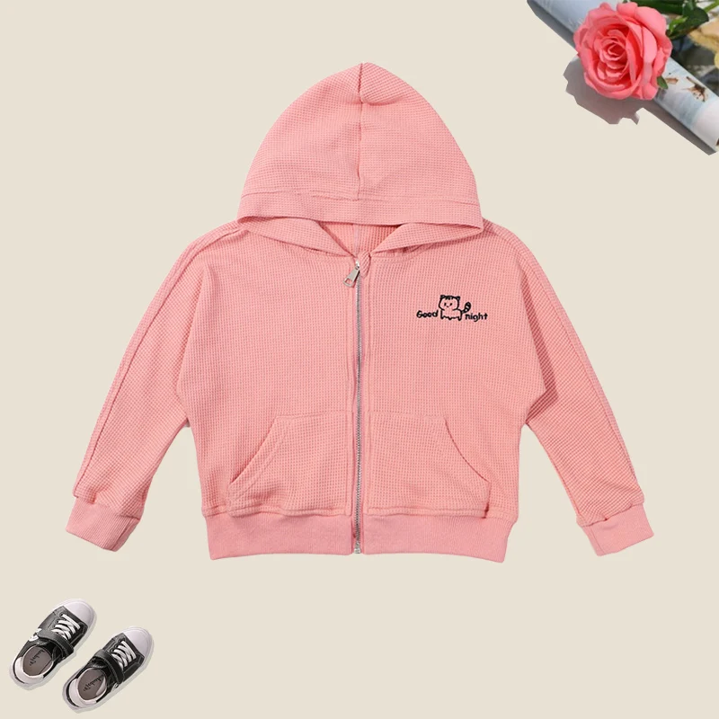 

Spring & Autumn Hooded Kids Coats for Girls Long Sleeve Toddler Coats for Children Cotton Girls Outerwear for 4 6 8 Years