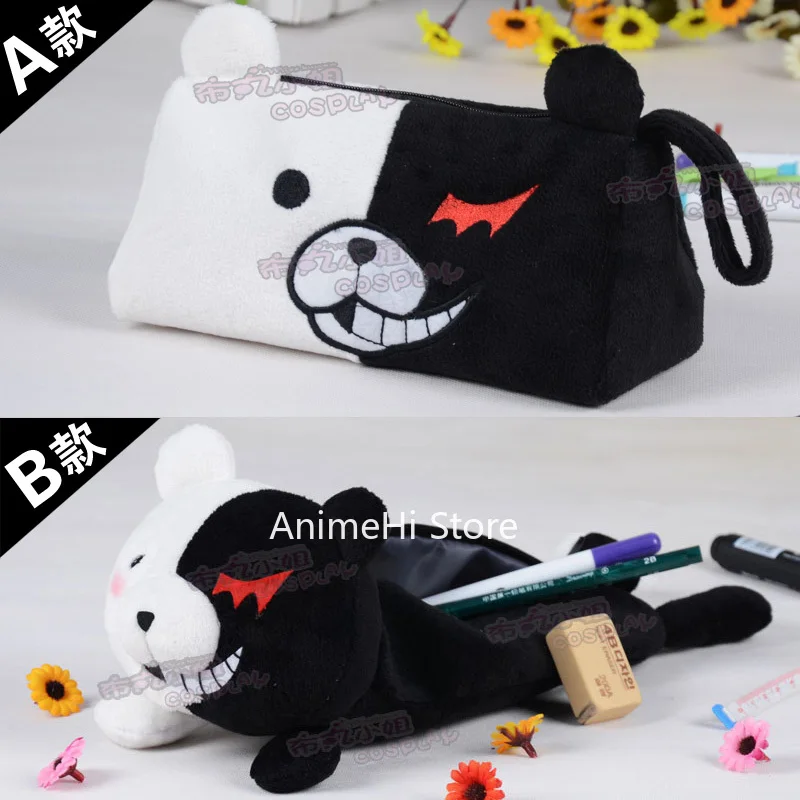 

Game Danganronpa Plush Doll Figure Monokuma Pencil Case Stationery Cosmetic Bag Wallet Toy Cute Cartoon Birthday Christmas Gift