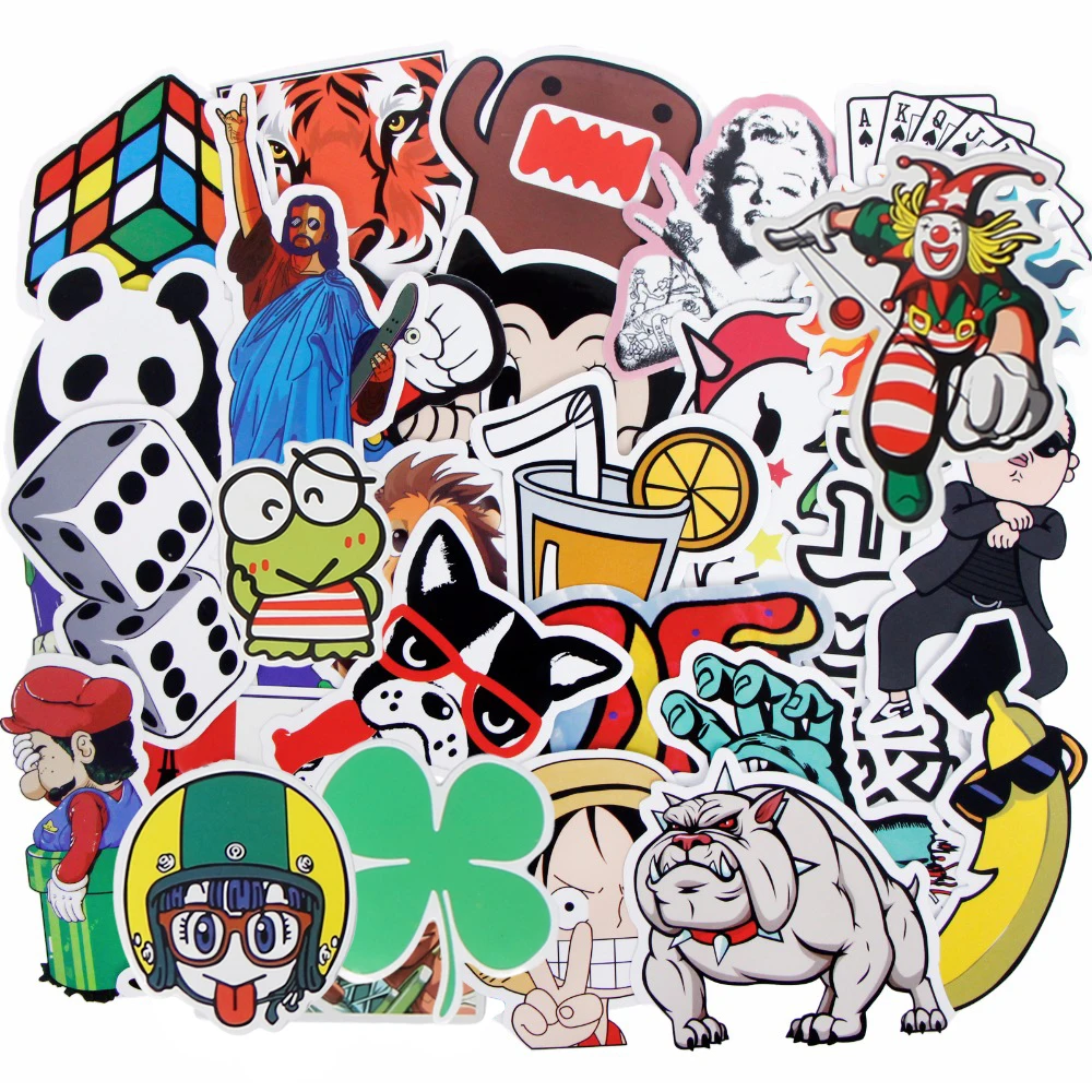 100 шт смешанные наклейки для багажа ноутбука JDM Декор Игрушки велосипед