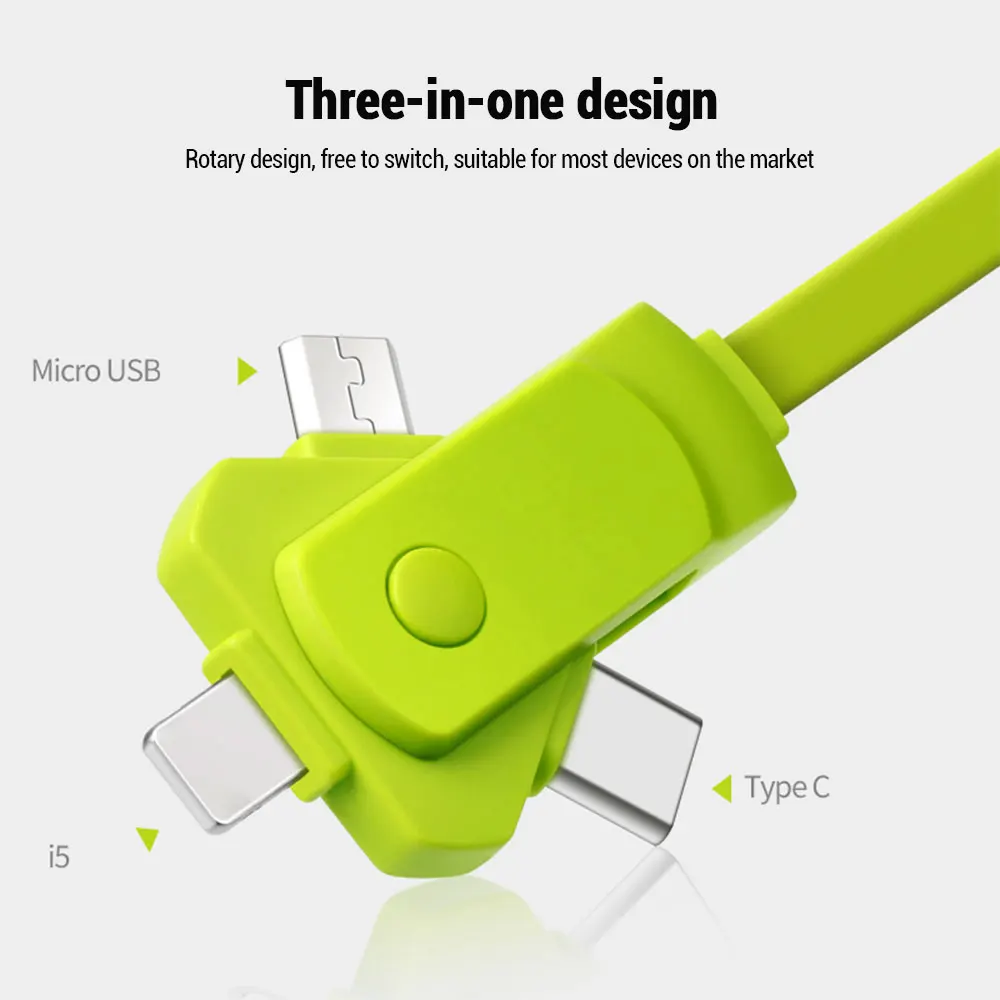 KISSCASE 3 в 1 usb type C Micro usb type-c кабель для iPhone 7 Xr Быстрый Кабель зарядного устройства usb C кабель для Xiaomi Redmi; Huawei samsung