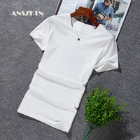 anszktn solid color t shirt mens black and white 100 cotton t shirts summer skateboard tee boy skate tshirt tops for men