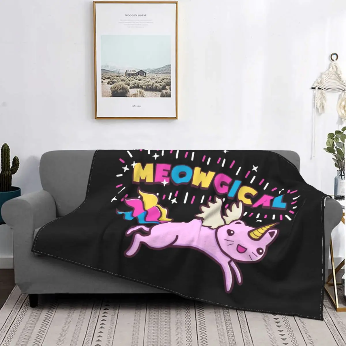 

Мягкое теплое Фланелевое покрывало в виде единорога и кота