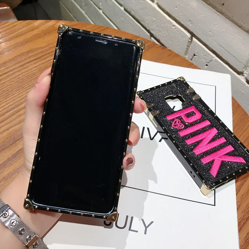 Чехол для samsung Note10 плюс Note9 8 S9 S8 S10 плюс S10e A10 M10 A20 A30 A50 A70 M20 M30 квадрат крышки люка Girly вышивка в розовом чехле
