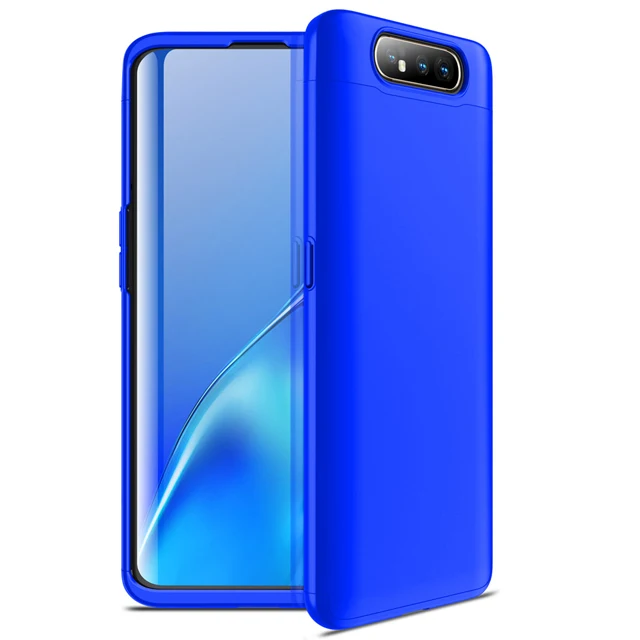 Синий 3 в 1 Футляр для samsung Galaxy A80 чехол-накладка для мобильного телефона для samsung a80 матовый чехол-Броня Защита Корпус Coque - Цвет: Синий
