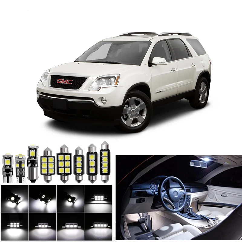 15 шт. Авто внутренние светодиодные лампы Набор для 2007 2008 2009 2010 2011 2012 GMC Acadia Карта
