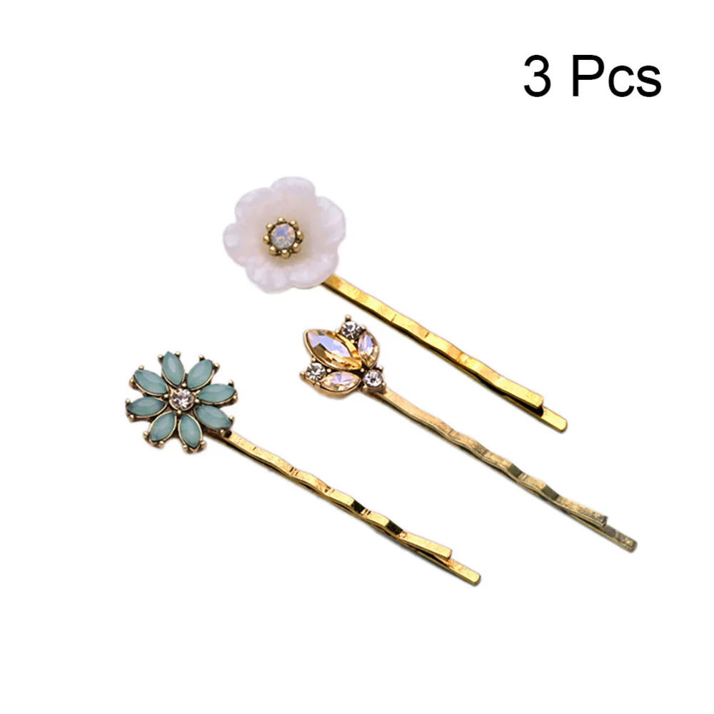 

Заколки для волос для девочек, металлические, с цветочным узором, 3 шт.