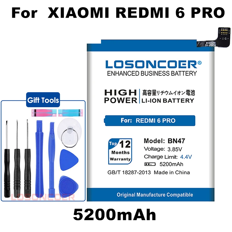 Новинка 5000mAh BN47 для Xiao mi Red mi 6/Hong mi Red mi 6 Pro mi A2 Lite аккумулятор