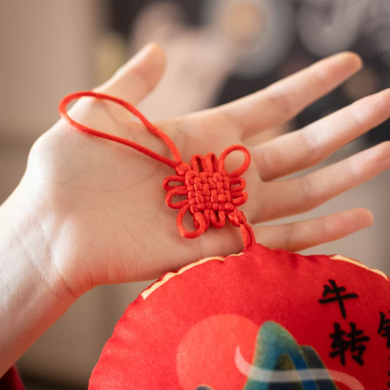 

1Pcs 15cm 2021 New Cattle Plush Toys Cute Red Chinese Knot Cow Doll Stuffed Toys Doll Pendant Children'S New Year Gift For Girl