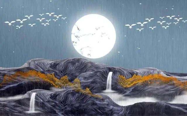 Фото на заказ для гостиной золотые рельефные линии фрески спальни фон под