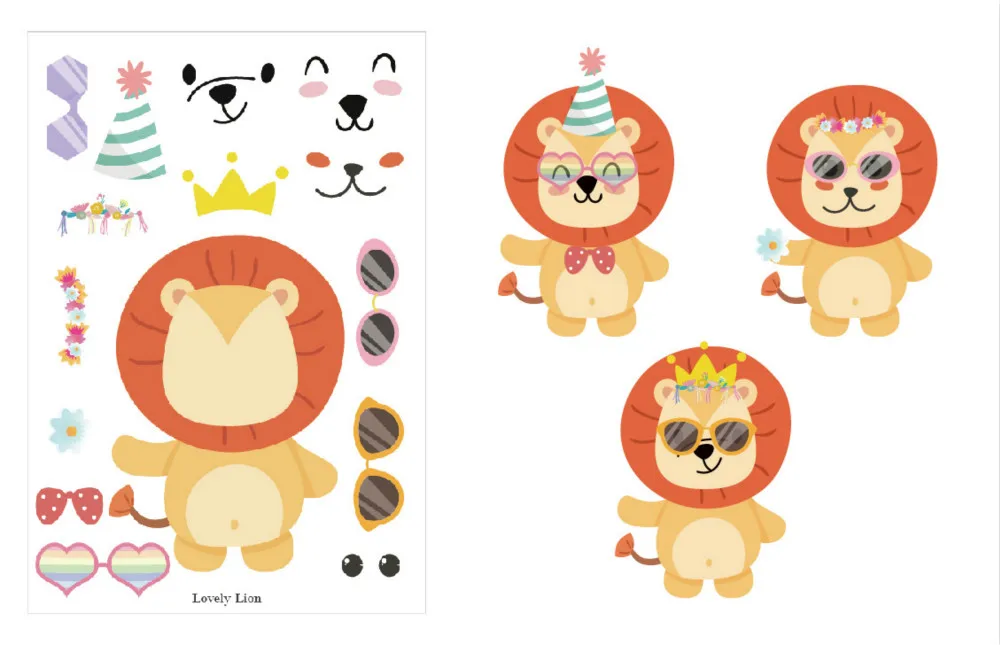 Наклейки для животных Make A Zoo забавные Стикеры рукоделия сделай сам и дизайн их