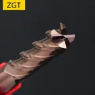 ZGT фрезы для резки HRC60 4 канавки 4 мм 6 мм 8 мм 10 мм вольфрамовый стальной Фрезерный резак сплав карбидная Концевая фреза металлический резак ЧПУ Инструменты