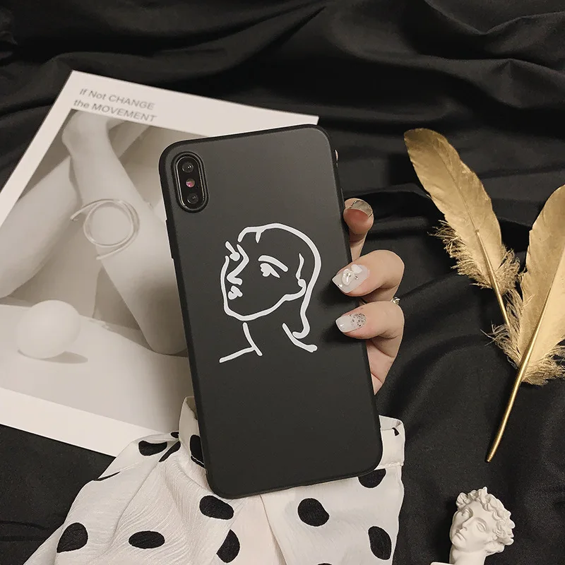 Чехол для телефона в стиле ретро с абстрактной картиной девушек iPhone 11 Pro Max XR Xs X 7