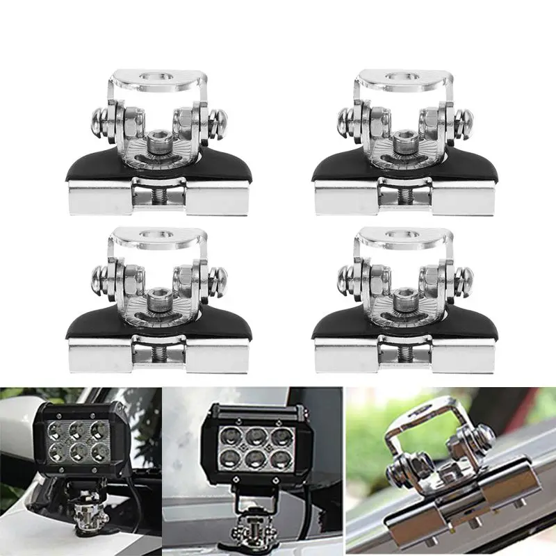 

2x Car Aluminum Alloy Pillar Hood Led Work Light Bar Mount Bracket Clamp Holder Fit For Audi BMW Mazda Hyundai KIA Ford