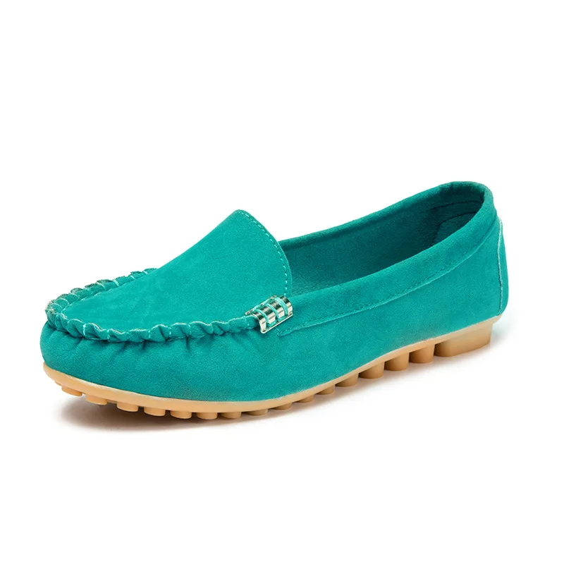 

Candy Color Suede Comfortable Flat Shoes for Women Round Toe Metal lock Decor Causal Shoes slip on spring driving lazy loafers