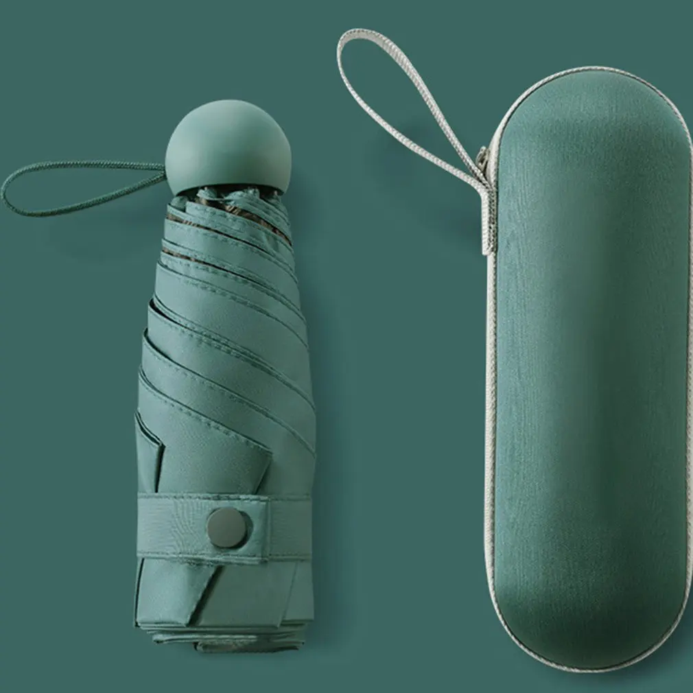 

Compact Folding Cherry Umbrella Transparent Clear Umbrella Three Folding 8 Rib Windproof Umbrellas Women Rain Umbrella