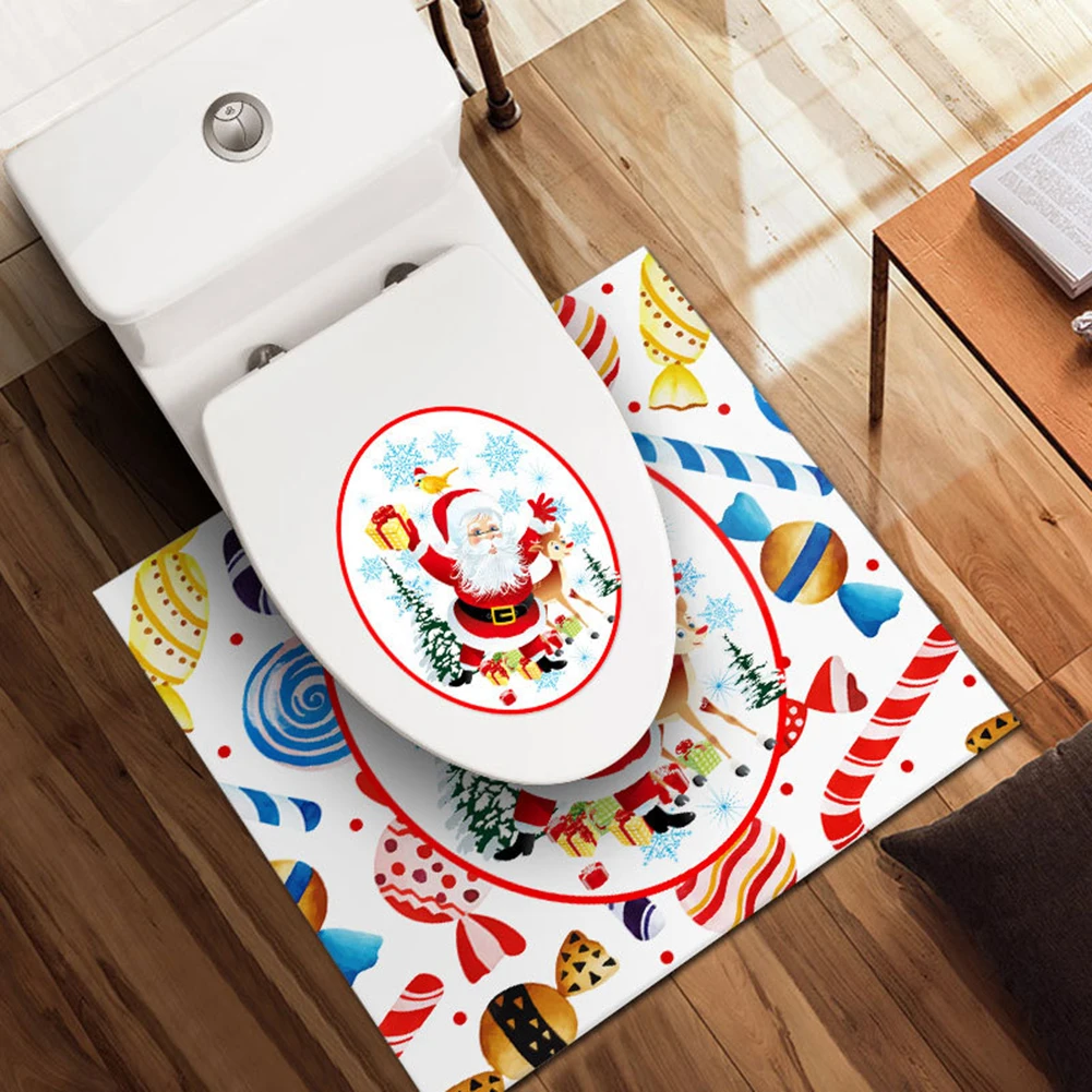 Рождественская наклейка на унитаз Санта Клаус самоклеящиеся съемные