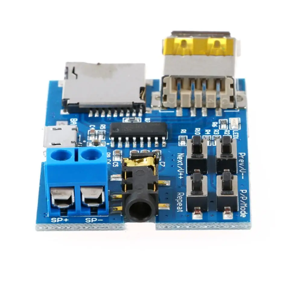 

Free Shipping TF card U disk MP3 Format decoder board amplifier decoding Player audio module D2X9