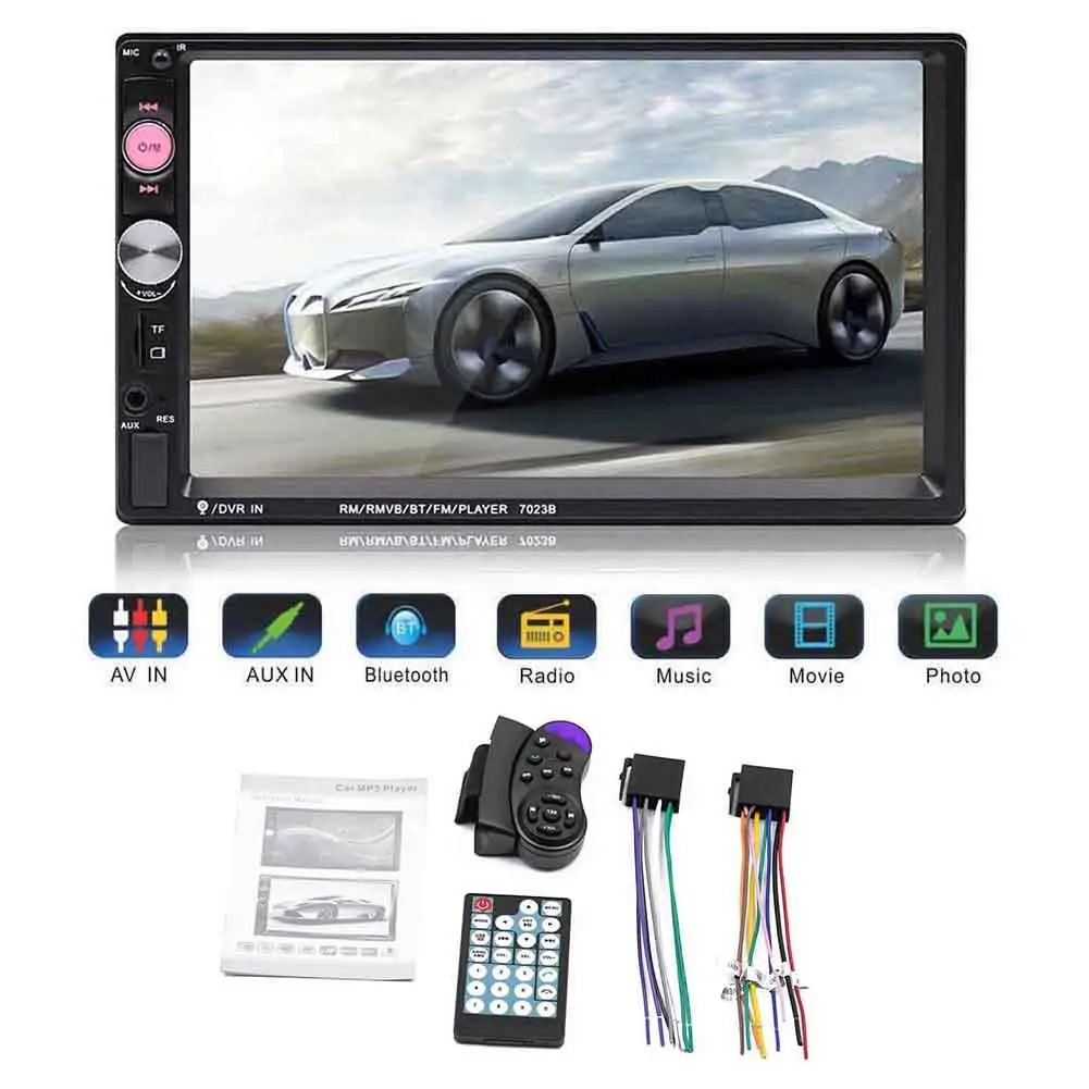 2 Din Стерео Авторадио AUX аудио без камеры Bluetooth сенсорная обратная папка MP5 плеер USB