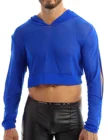 Мужская прозрачная сетчатая толстовка с длинными рукавами, футболка-блузка, Клубная одежда в стиле хип-хоп