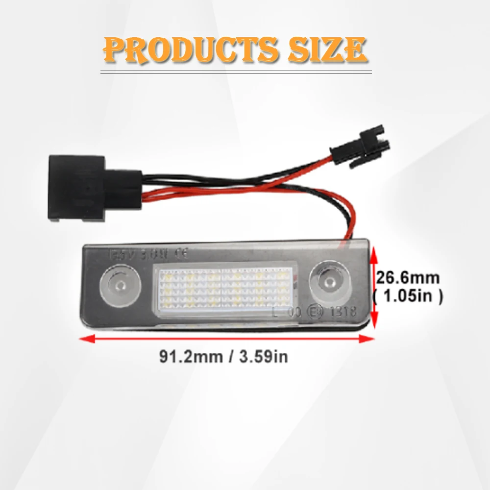 2x Бесплатная ошибка заднего 18 SMD светодиодное Освещение номерного знака для Skoda