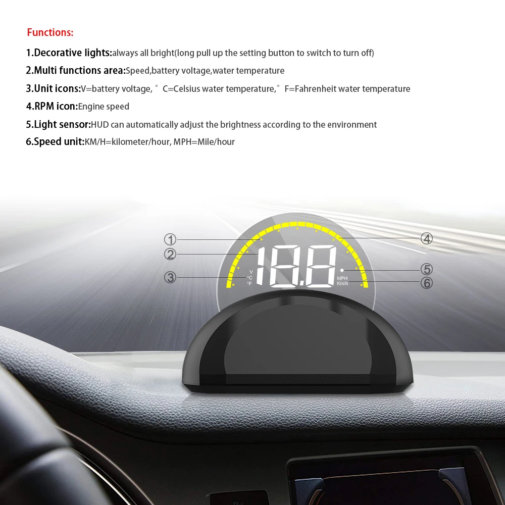 2019 Новейший автомобильный HUD Дисплей с регулируемой головкой C700 OBD2 BBD II Спидометр