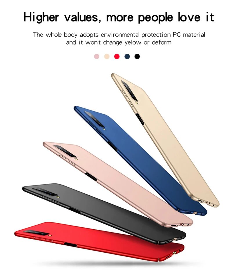 Полный чехол для Samsung Galaxy A7 2018 A750 A10 A10E A20 A20E A30 A40 A50 A70 M10 M20 2019 Жесткий ПК матовый