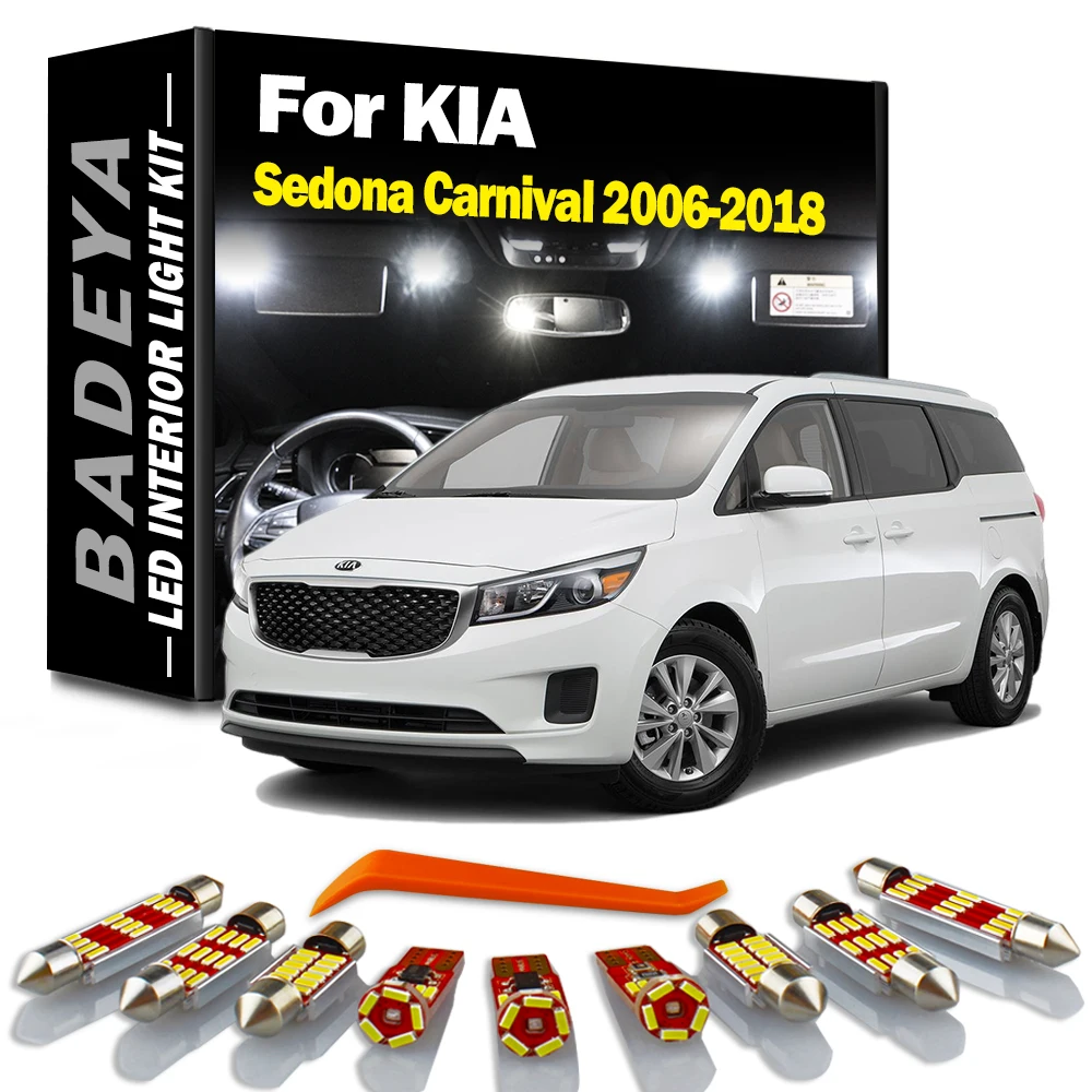 

BADEYA Canbus LED Interior Dome Trunk Light Kit For KIA Sedona For Carnival 2006-2013 2014 2015 2016 2017 2018 Car LED Bulbs