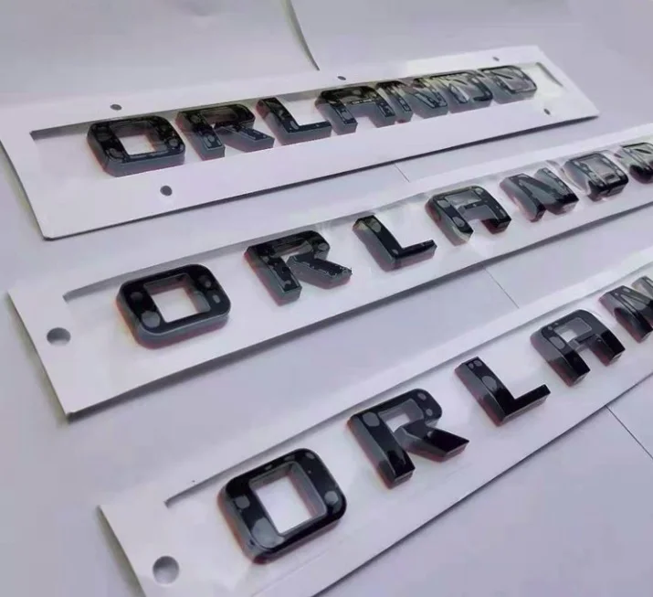 Набор из 3 черных букв эмблема красная основа боковой ствол Redline для ORLANDO |