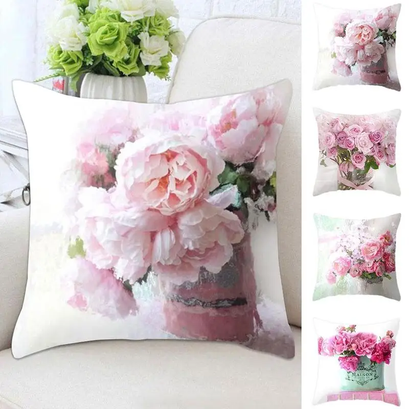 

Nordic Style Pillowcase Floral Plant Printing Wedding Decoration pillowcase For Home Sofa Bed Car Pillowcase 45*45cm
