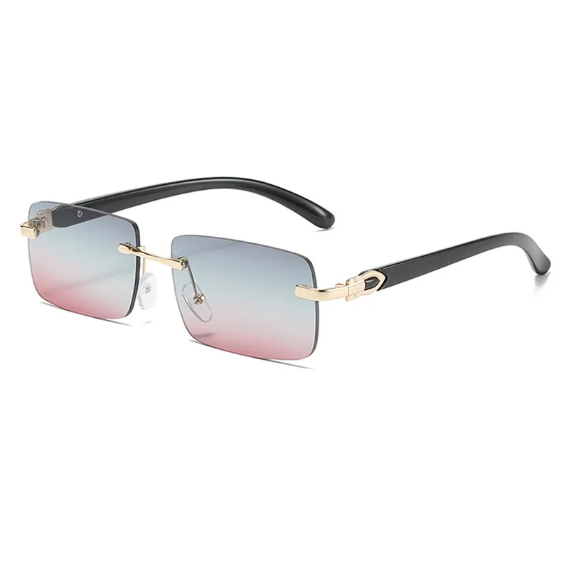 

Rimless Sunglasses Men Colorful Gradient Color Ocean Lens Sun Glasses Women Square Retro Eyewear Female