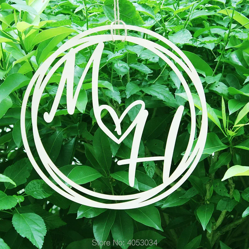 Персонализированный Деревянный Свадебный знак монограмма изготовленный на