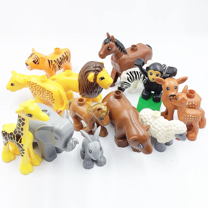 Одиночные большие блоки совместимые с Duplos фигурки животных из серии