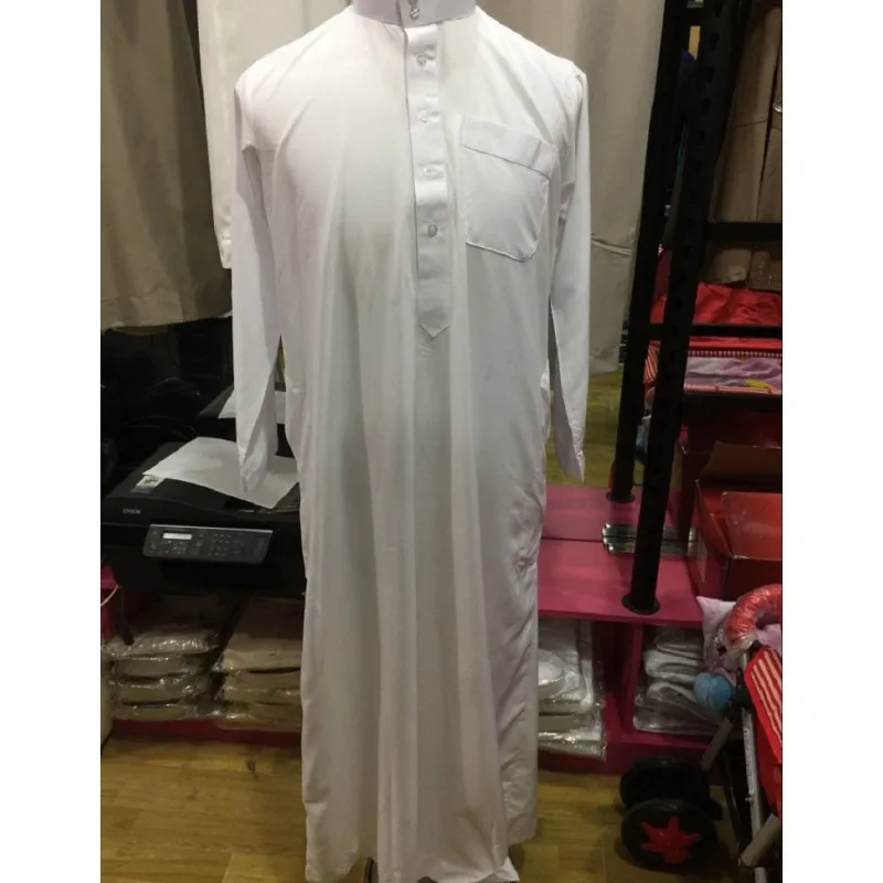 Мужской кафтан с длинным рукавом Jubba tobe мусульманский одежда в мусульманском